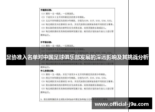 足协准入名单对中国足球俱乐部发展的深远影响及其挑战分析